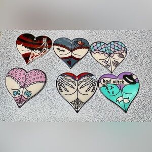 HOT Set of six DIY Heart-Shaped BUM Pendants-keychain earring? Up to you